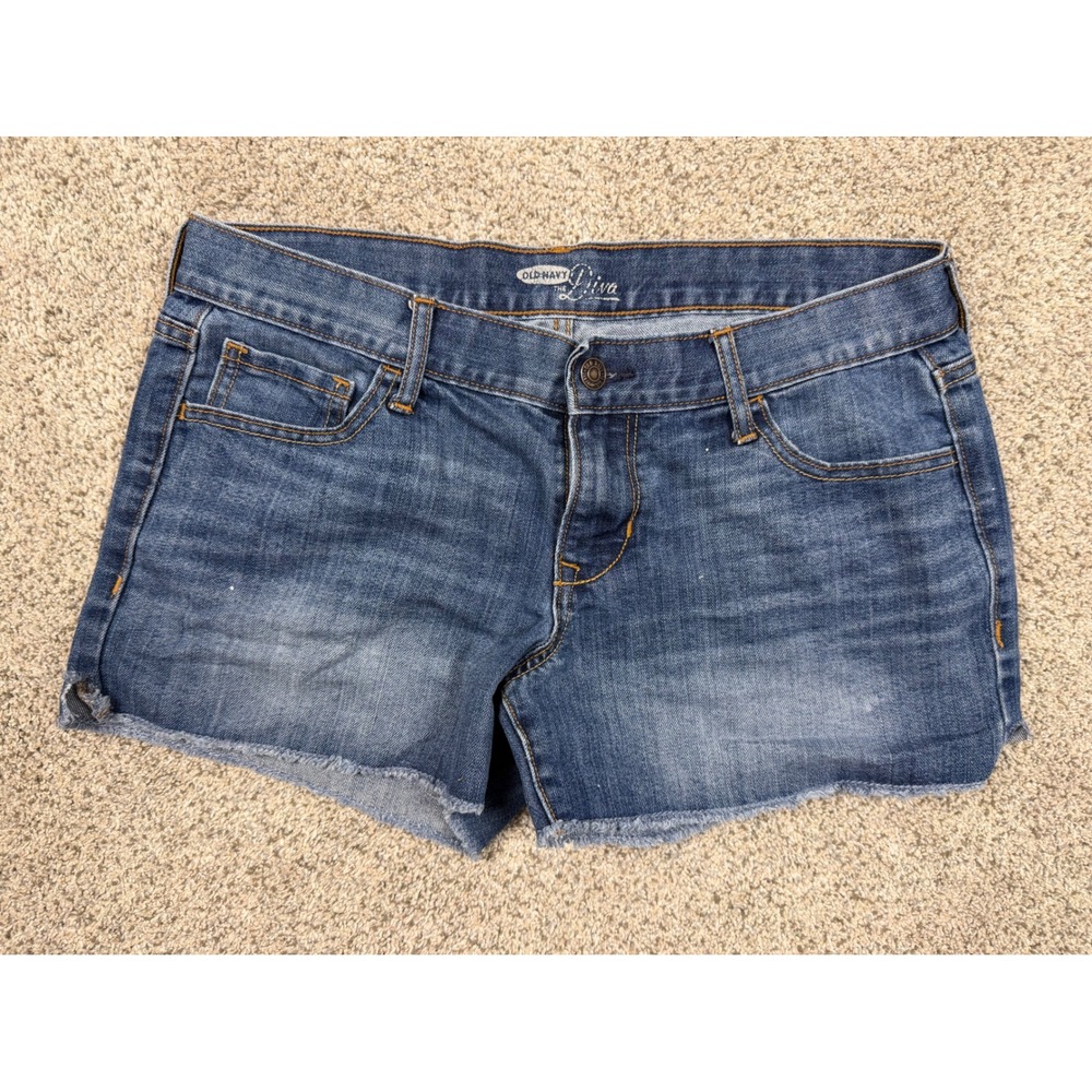 Old Navy Denim Shorts Womens 6 Blue The Diva Raw Hem Medium Wash